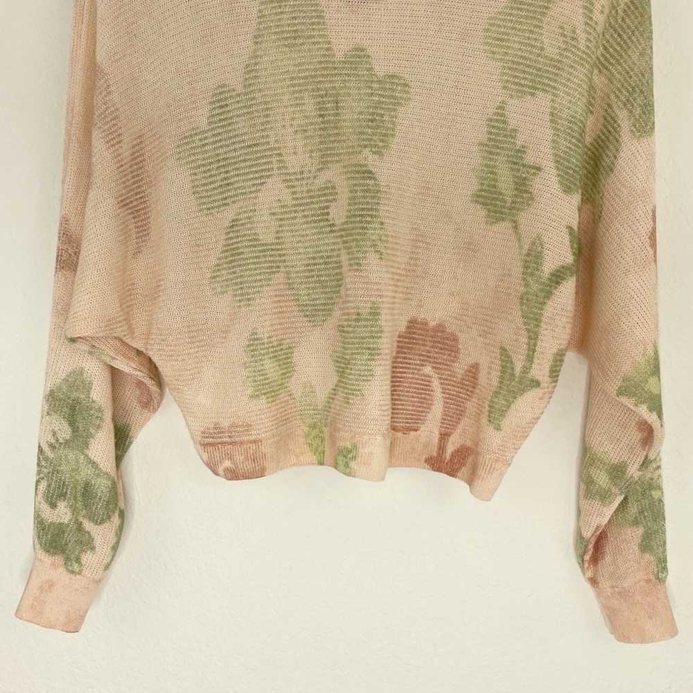 Anthropologie Printed-Linen Pullover Sweater Floral Lightweight Chic Breathable - Picture 13 of 16